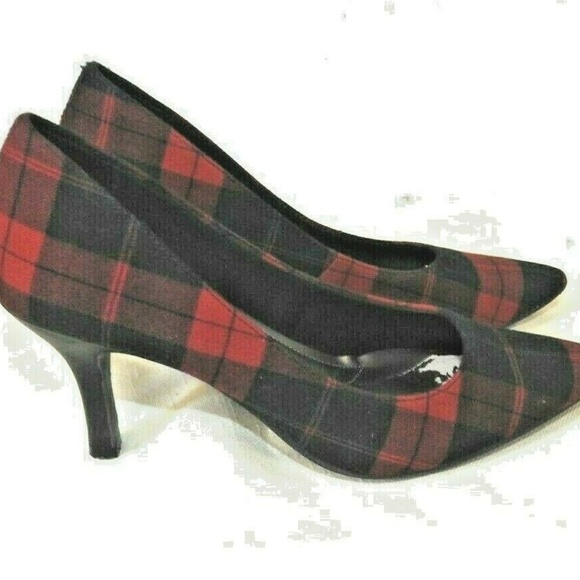 womens plaid heels